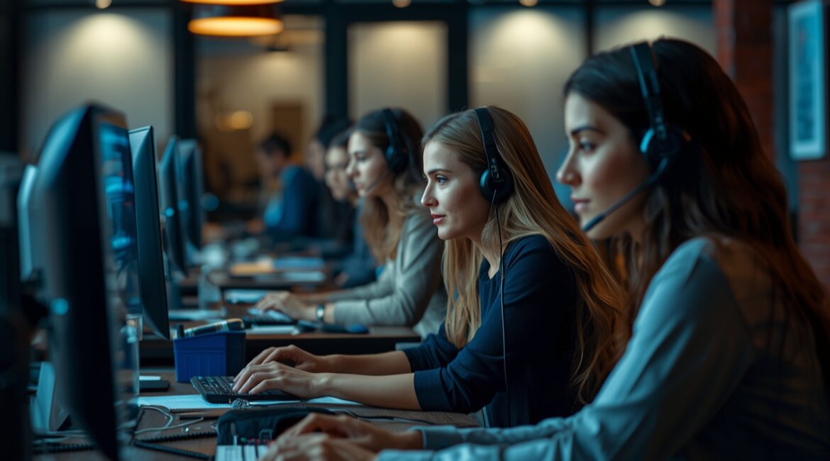 Small business team using business process outsourcing services for customer support and operational management