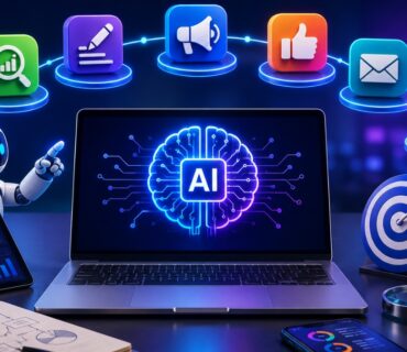 AI tools dashboard for digital marketing company SEO and campaign automation