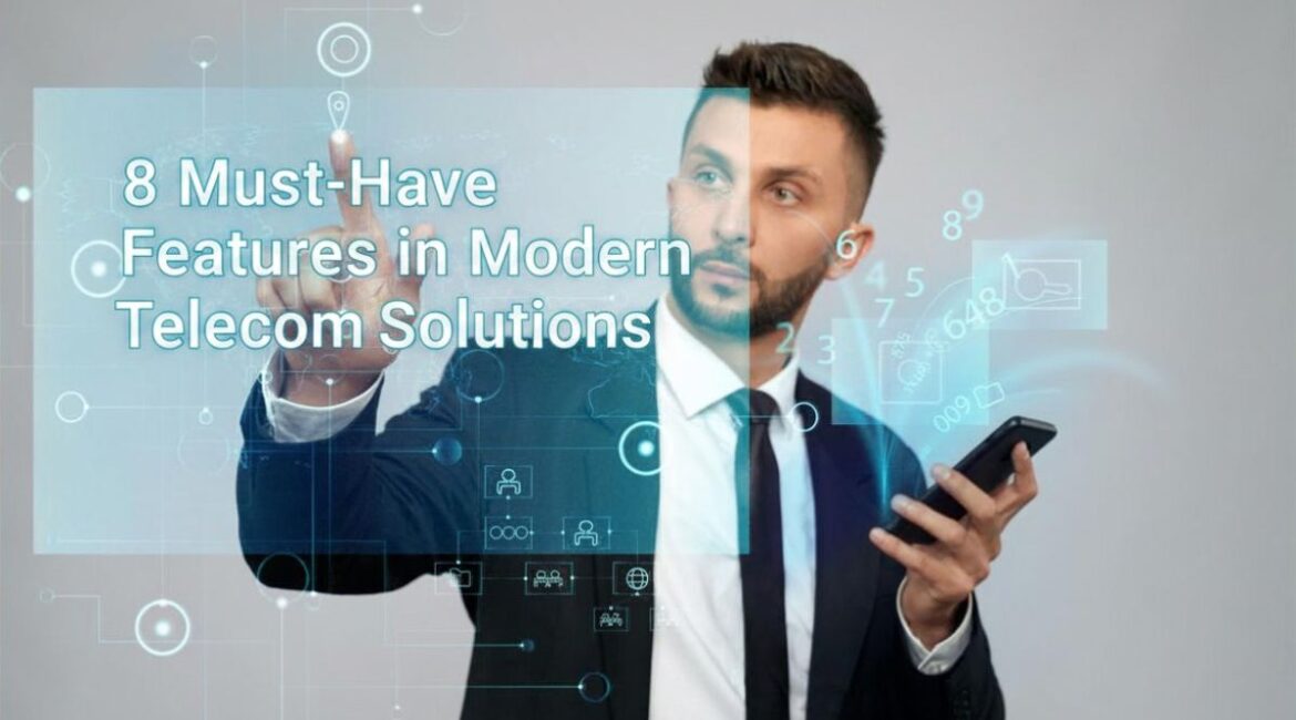 business professional using modern telecom solutions interface